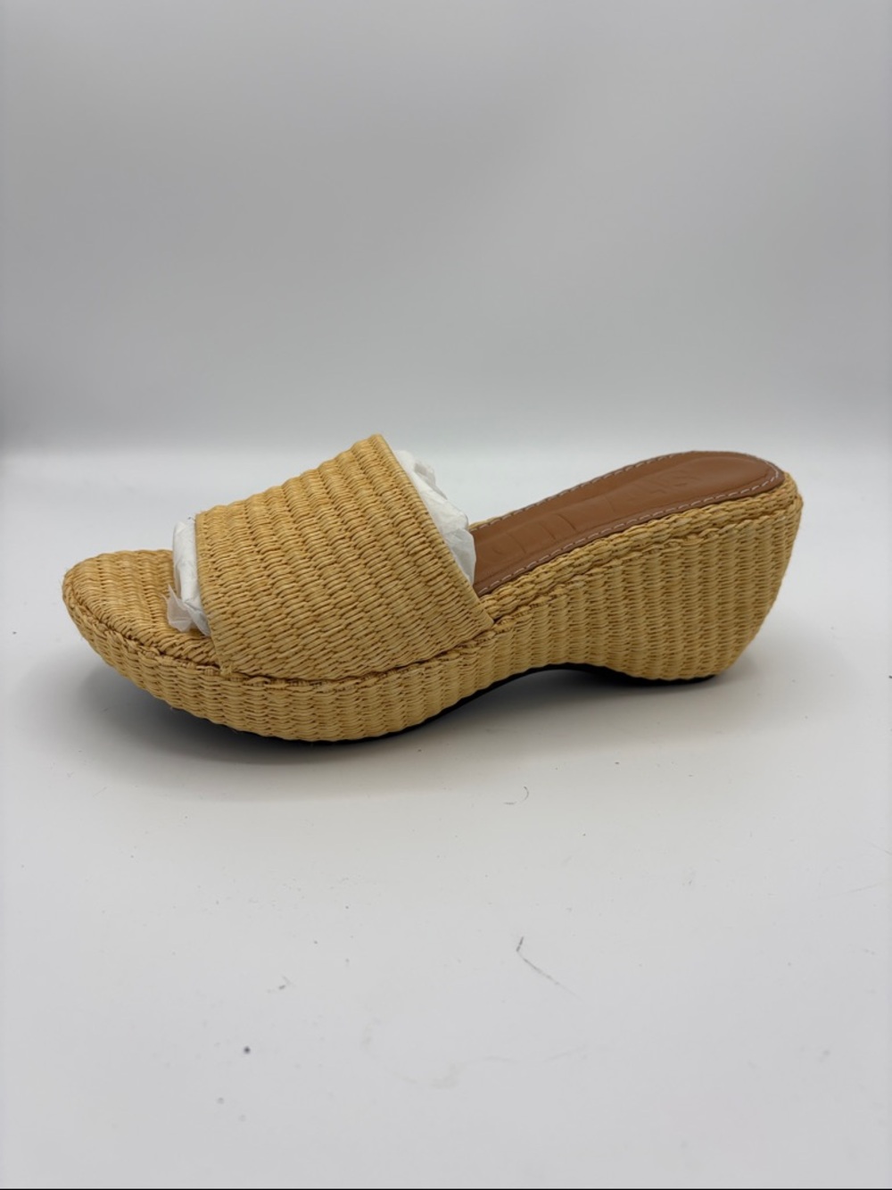 Staud Woven Slide Wedge Sandal in Natural Straw - 37 EU - Left only!!